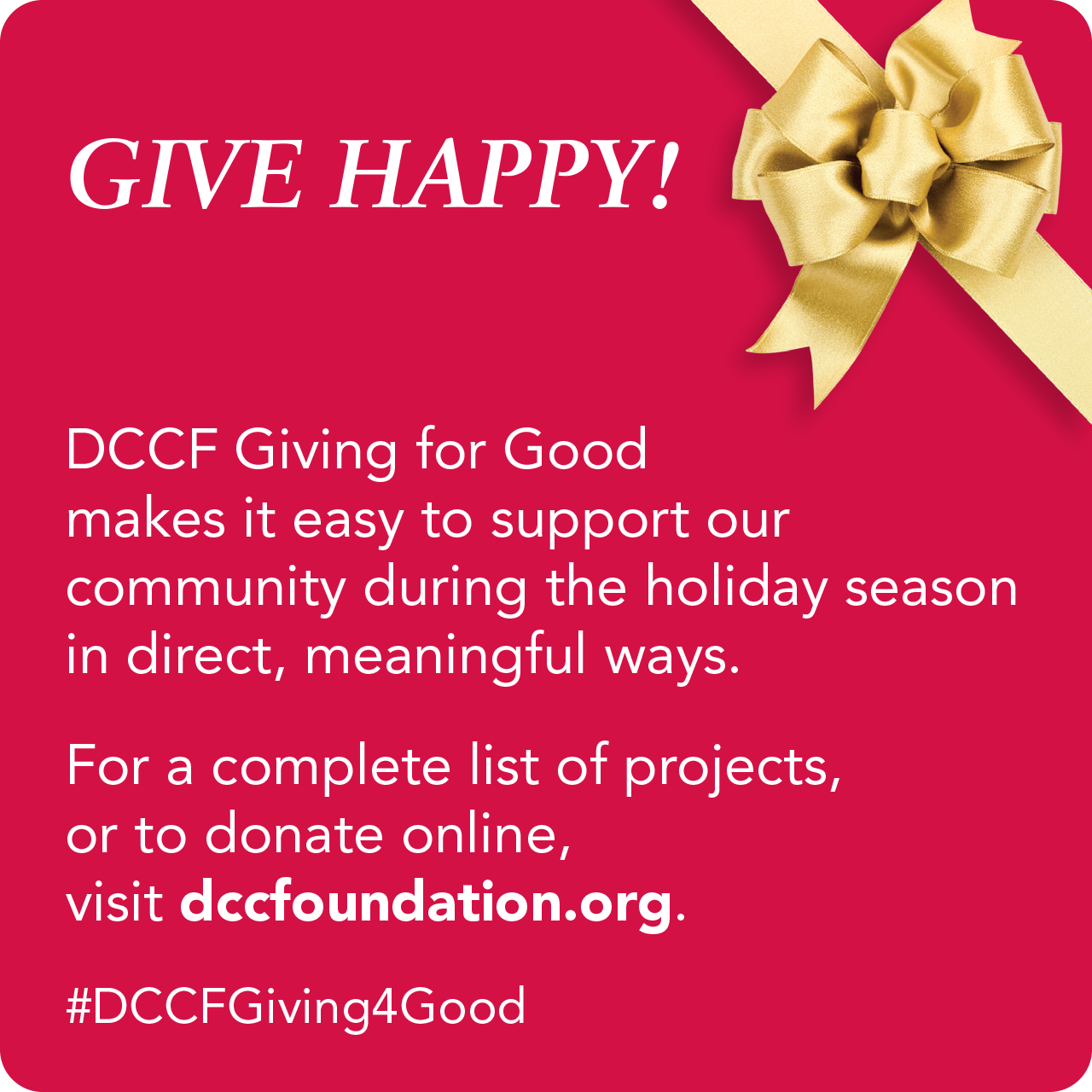 Social - link to DCCF Give Happy social post