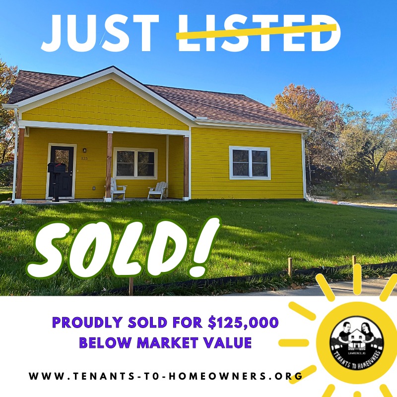 Just Sold Flyer of yellow home in lawrence, ks